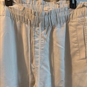 LOFT Cream Drawstring Trousers
